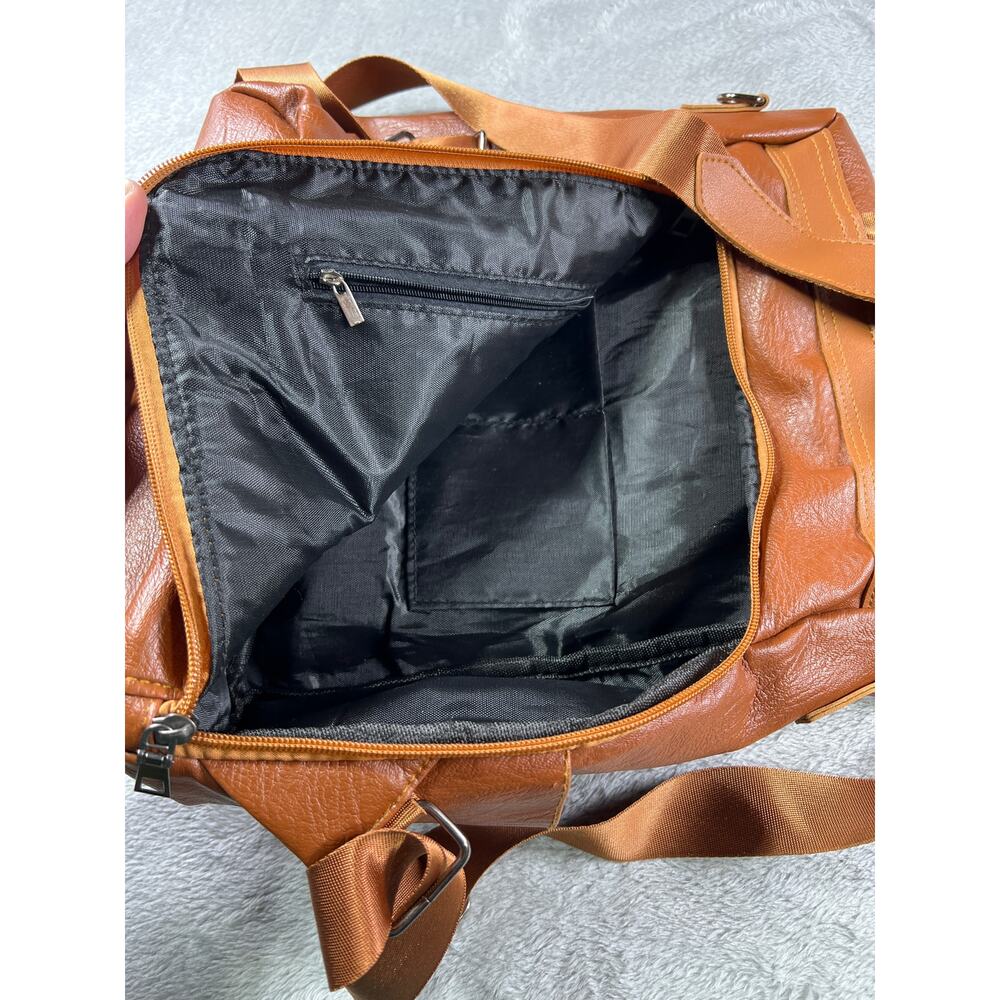 Brown Soft Leather Backpack Slouchy Minimal Travel Festival Coachella Bag - Picture 8 of 12